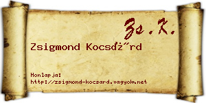 Zsigmond Kocsárd névjegykártya